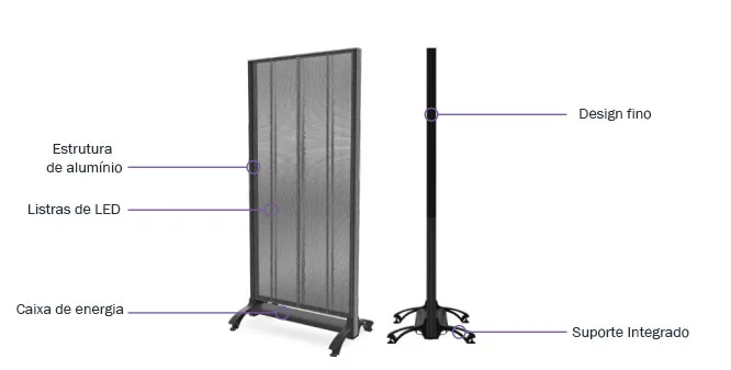 Transparent LED Totem TTE Series Construction