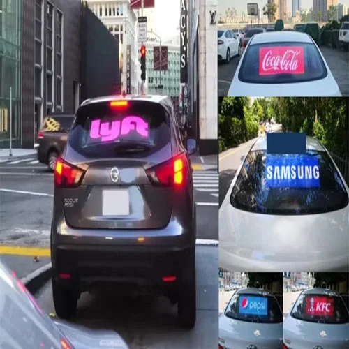 taxi LED display on the rear window