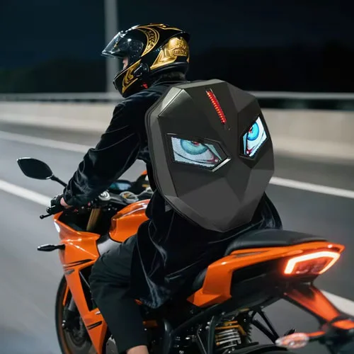 Mochilas samuráis con luces LED para motociclistas