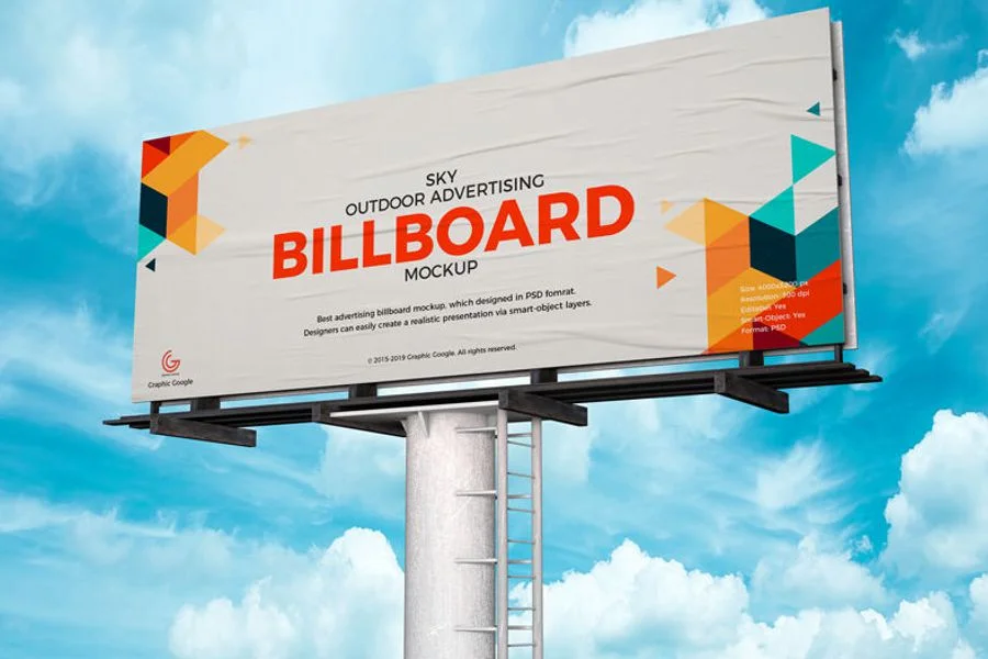Outdoor advertising and billboard mockup